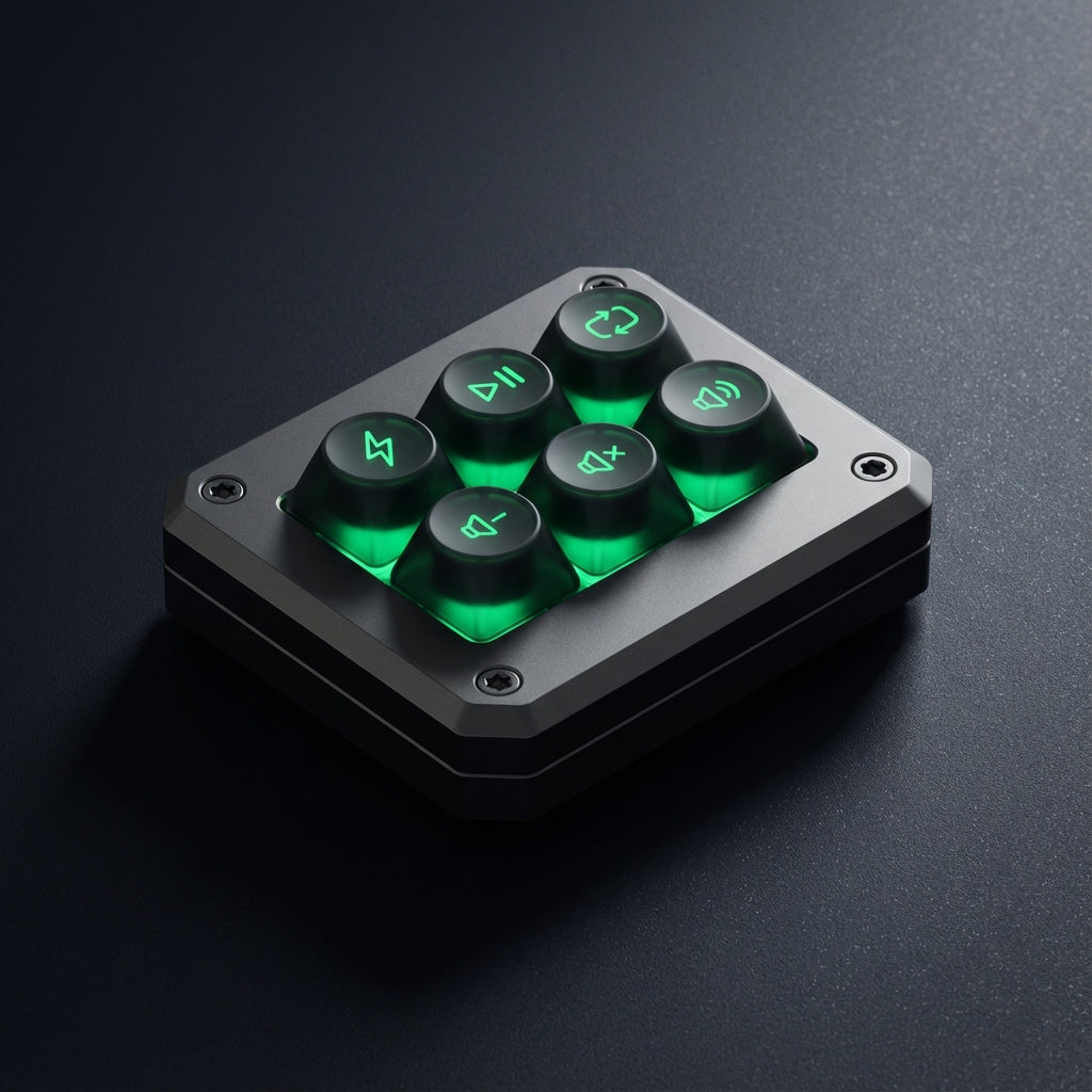 Macro Pad: Command Module - Isometric Architectural Render